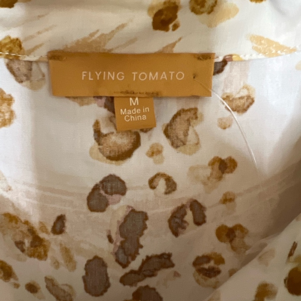 Flying Tomato White Dress with Mustard and Brown Floral Print - Picture 3 of 5
